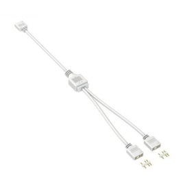ARGB 5V 3 Pin Extension Cable Adapter 30cm 1 to 2 pin ARGB Splitter Cable for MSI ASUS ASRock AURA LED (white)