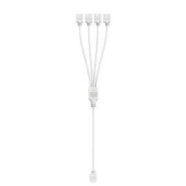 ARGB 5V 3 Pin Extension Cable Adapter 30cm 1 to 4 pin ARGB Splitter Cable for MSI ASUS ASRock AURA LED (white)