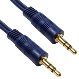 High Quality 3.5mm Stereo 1.2M Cable Male to Male Gold Shielded Dark Blue. 2TTSH-01