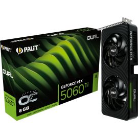 Palit RTX5060 Ti DUAL OC, PCIe5, 8GB DDR7, HDMI, 3 DP, 2632MHz Clock, RGB Lighting, Overclocked