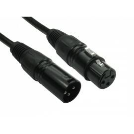 CDL 2m 3 Pin XLR Male to Female Black, Gold Pin connection 2XLR-BK020