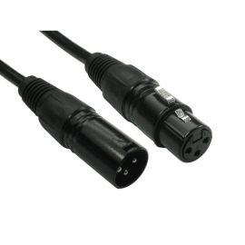 CDL 20m 3 Pin XLR Male to Female Black with Gold Pin 2XLR-BK120