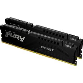 Kingston Fury Beast 16GB Kit (2 x 8GB), DDR5, 5200MHz, CL36, 1.25V, ECC, PMIC, AMD EXPO & Intel XMP 3.0, Black, DIMM Memory