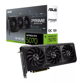 Asus PRIME RTX5070 OC, PCIe5, 12GB DDR7, HDMI, 3 DP, 2587MHz Clock, Overclocked, Compact SFF-Ready