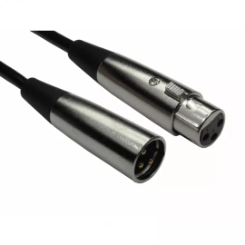 10M 3-Pin XLR Male to Female Cable - Silver Hoods with 3 gold plated pins. 2XLR-SV010