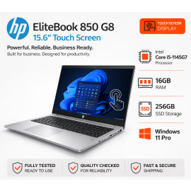 HP Elitebook 850 G8 15.6 inch Touch Screen, i5 1145G, 16GB, 256GB SSD (Second User, vat margin)