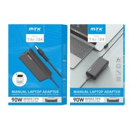 90W Manual Universal Laptop Charging Adapter, Include PFC 10pcs "T"series tips, 1.2M, Input: 100-240V 60Hz/50Hz 2.4A, Output:12V-20V 4.5A Max, Black (TA0324)