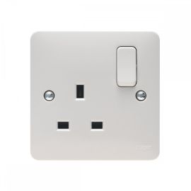 THRION - Slimline White Wall Face plate 1 Gang 13A Socket VN035