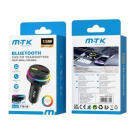 Bluetooth 5.3 Car FM Transmitter, USB+TYPE-C 3.1A, Black (TT6116)