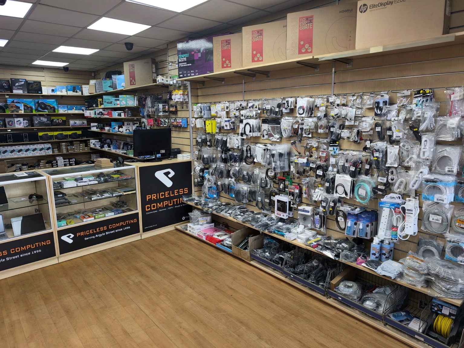 Inside Priceless Computing computer shop on Argyle Street Glasgow